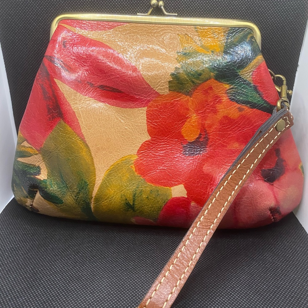 Patricia Nash Red and Green Floral Clutch
